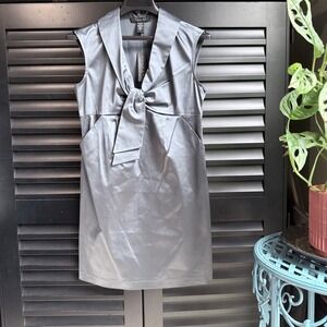 NWT Steel Grey Mini Cocktail Dress Laundry Shelli Segall size 4